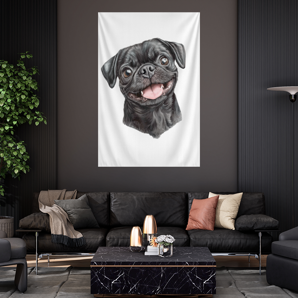 Happy Black Pug Face 