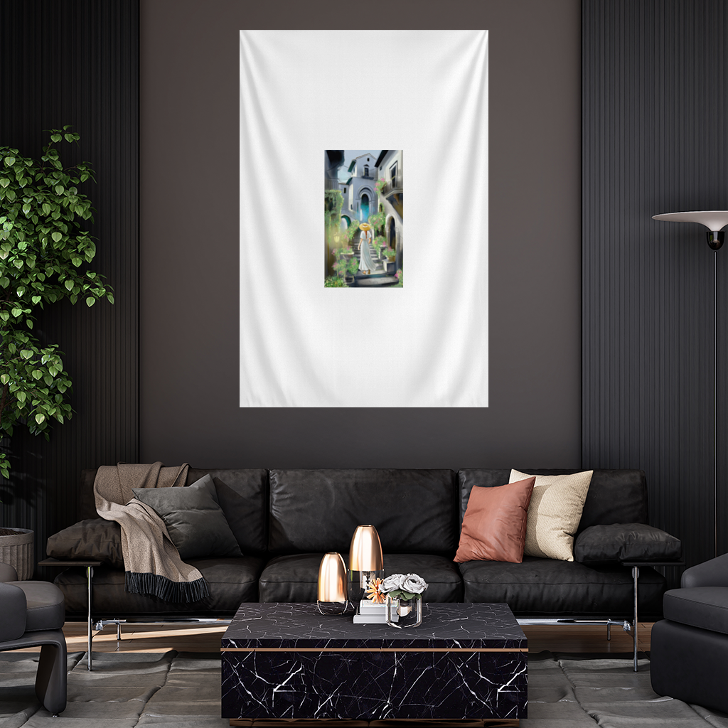 Journey Through Time The Tale of Flowery Streets Wall Tapestry