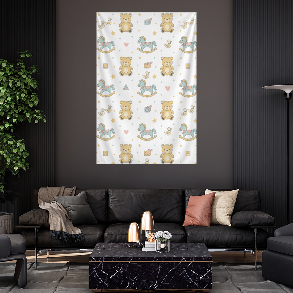 Cute Toy Pattern Kids Background Wall Tapestry