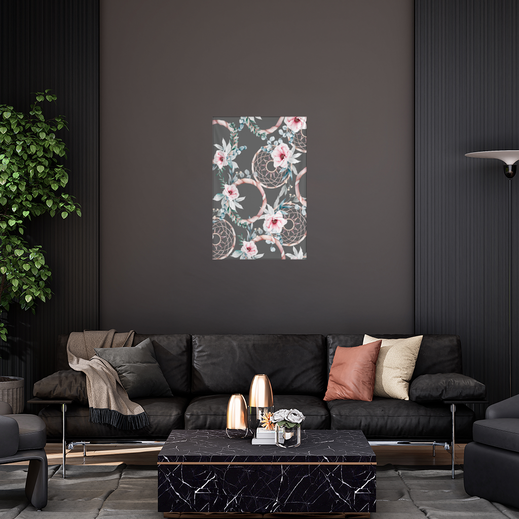 Boho Floral Dreamcatcher Pattern Wall Tapestry