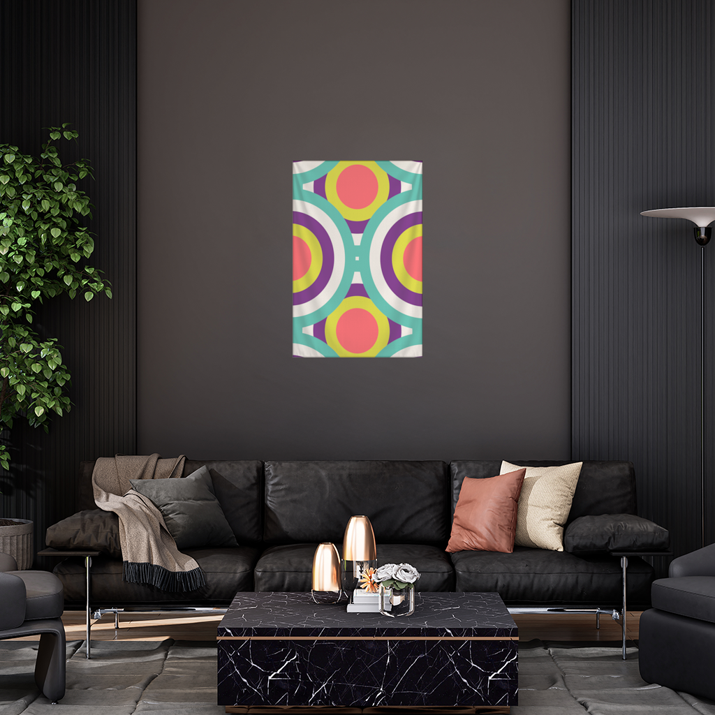 Colorful Geometric Circle Pattern Wall Tapestry