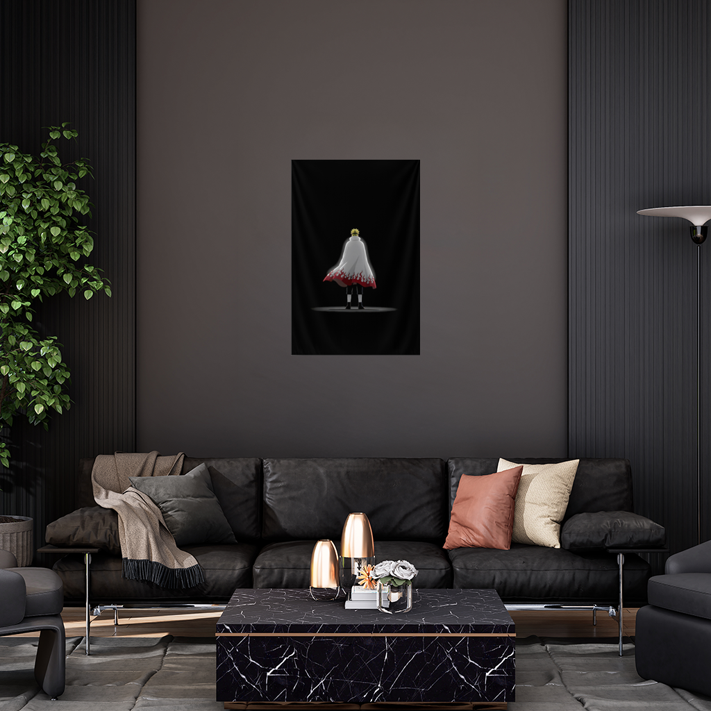 Power from Darkness Naruto Uzumaki Hokage Silhouette Wall Tapestry