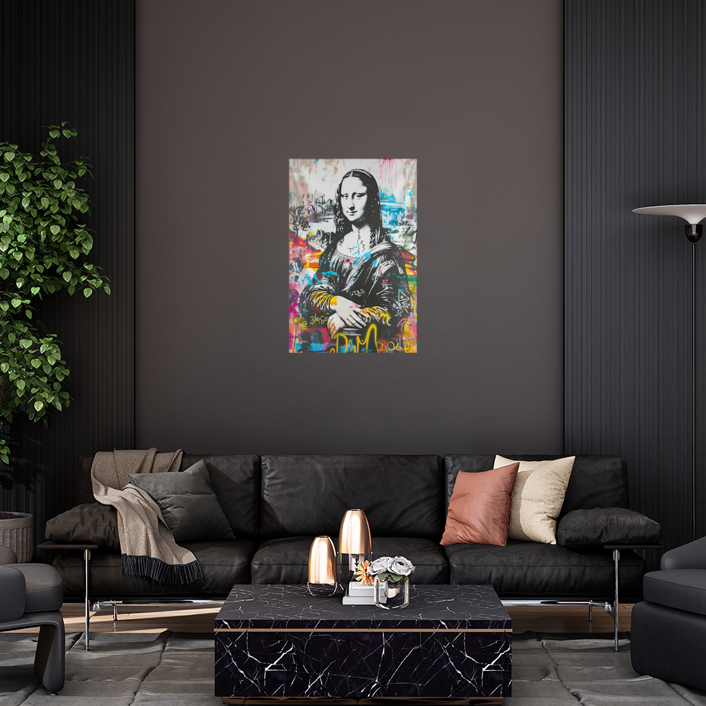 Graffiti Style Modern Mona Lisa Illustration Wall Tapestry