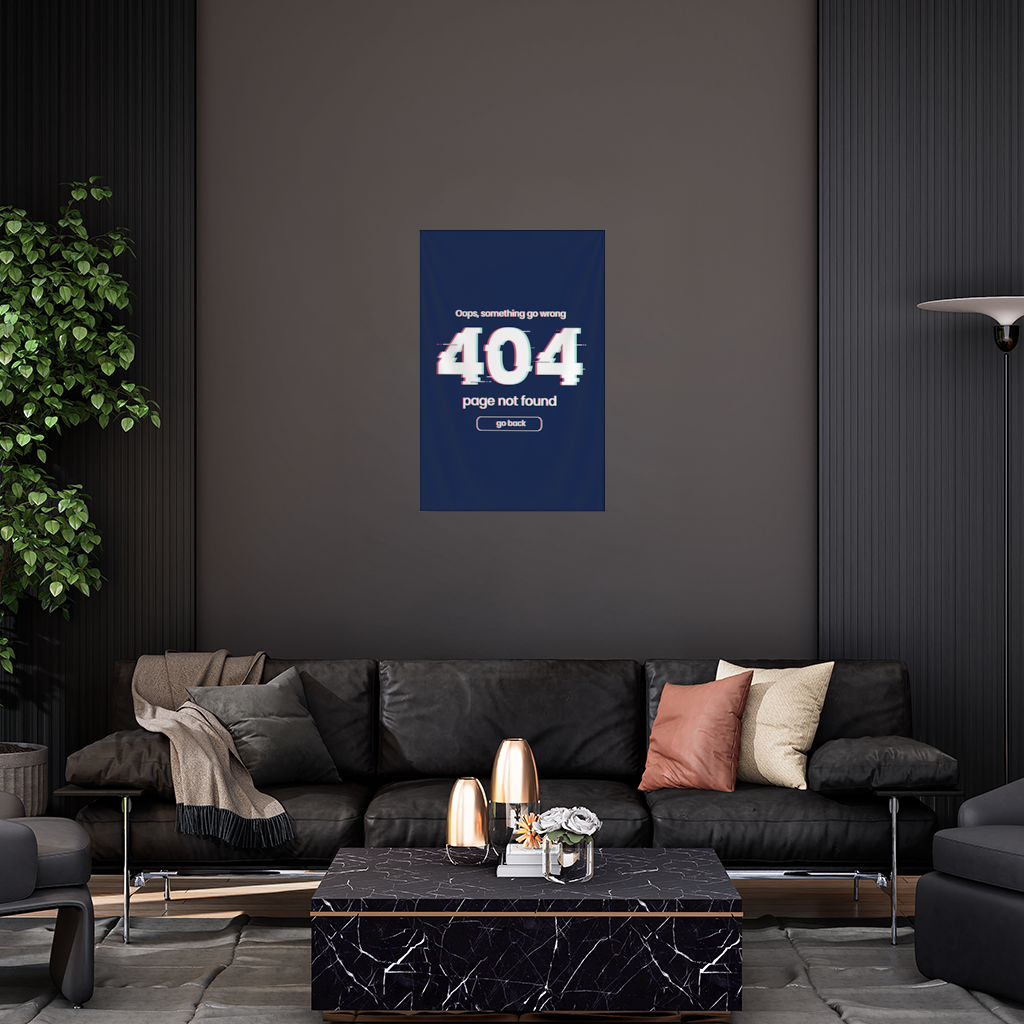 404 Error Glitch Design Wall Tapestry