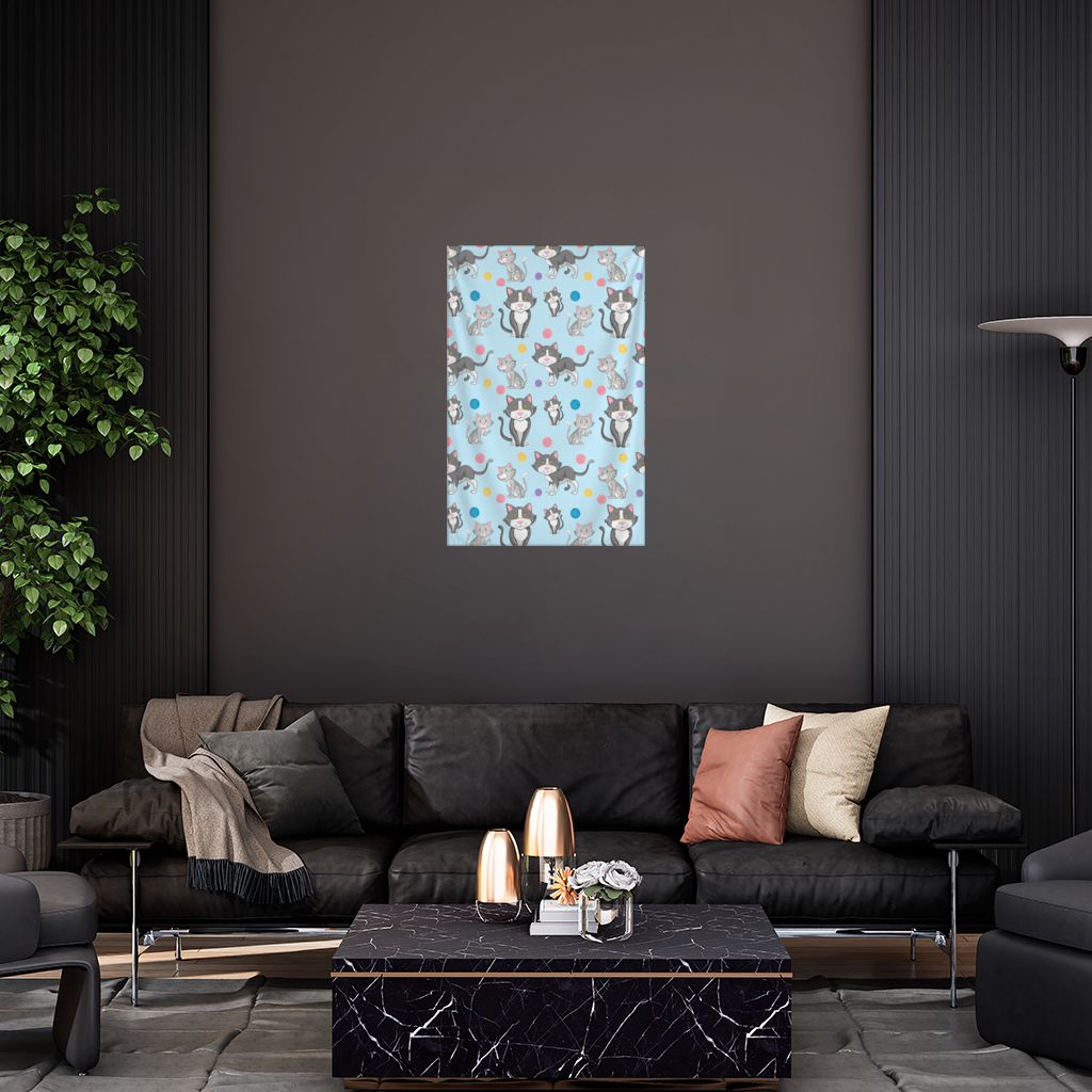 cat repeat pattern Wall Tapestry