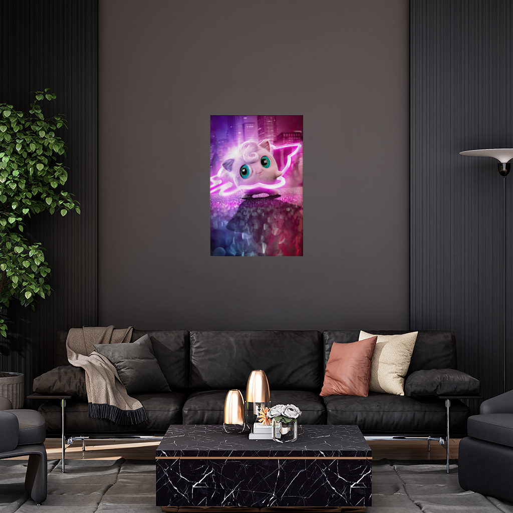 Cyberpunk Pink Fluffy Creature Wall Tapestry