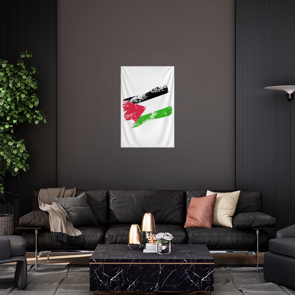 Palestine Resistance Flag Brush Stroke Wall Tapestry