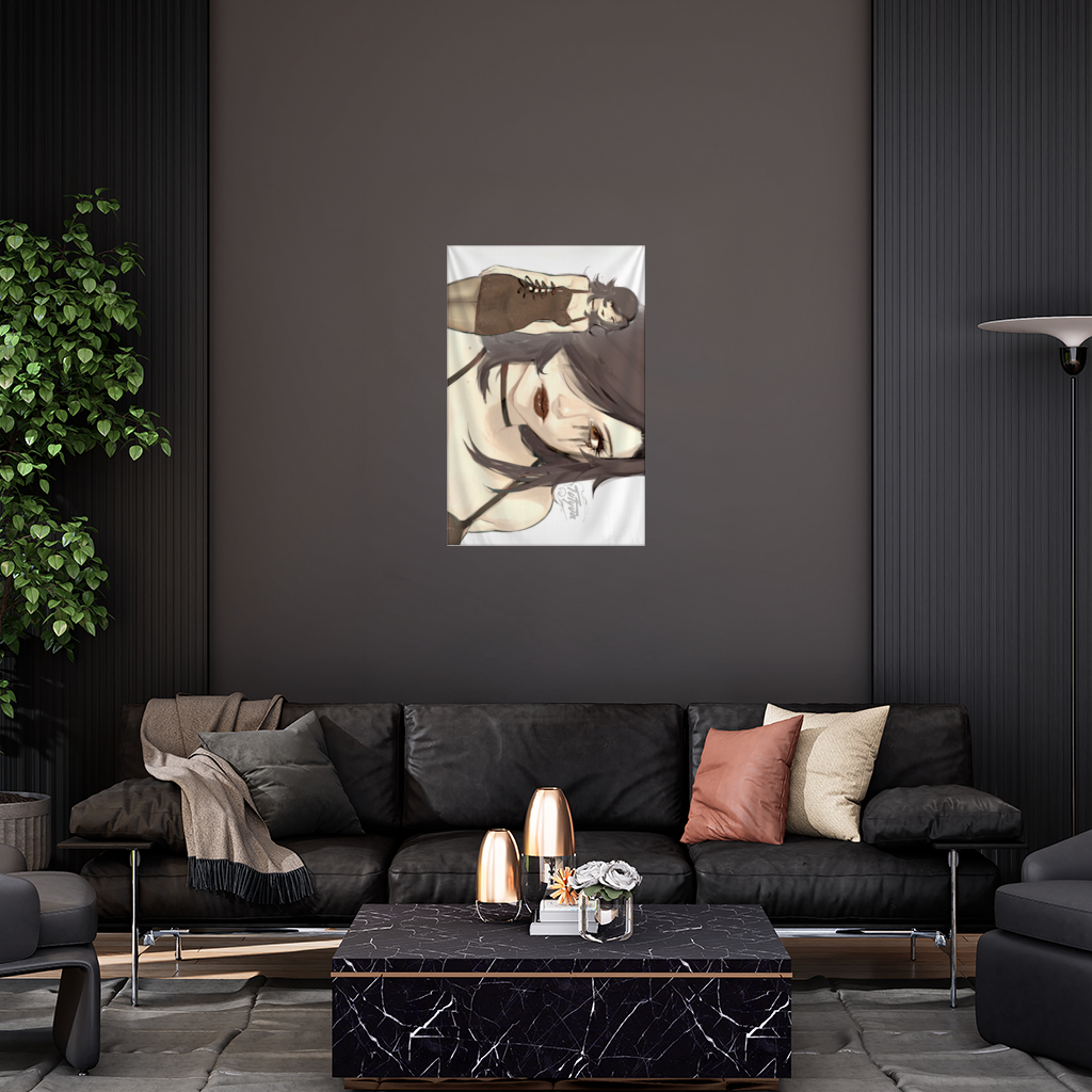 Goth Anime Girl Wall Tapestry