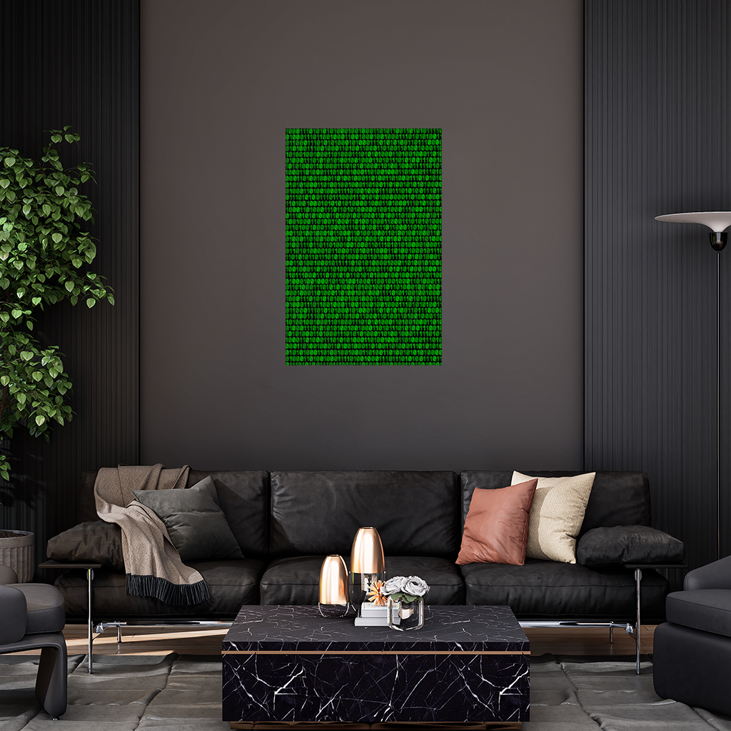 Matrix Stili Dijital İkili Kod Arka Planı Duvar Örtüsü