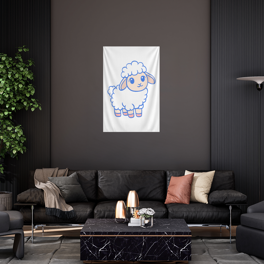 Cute Kawaii Lamb Wall Tapestry