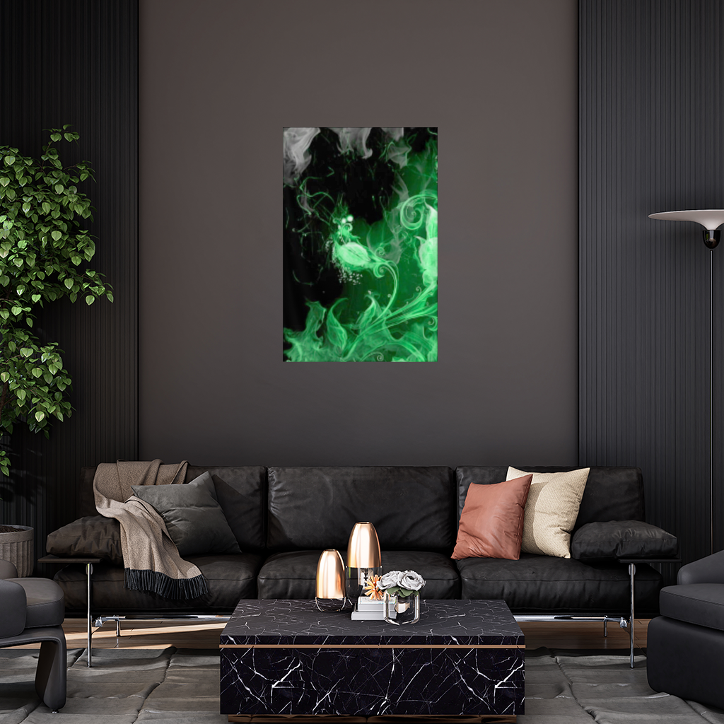 Green and black smokes Wall Tapestry
