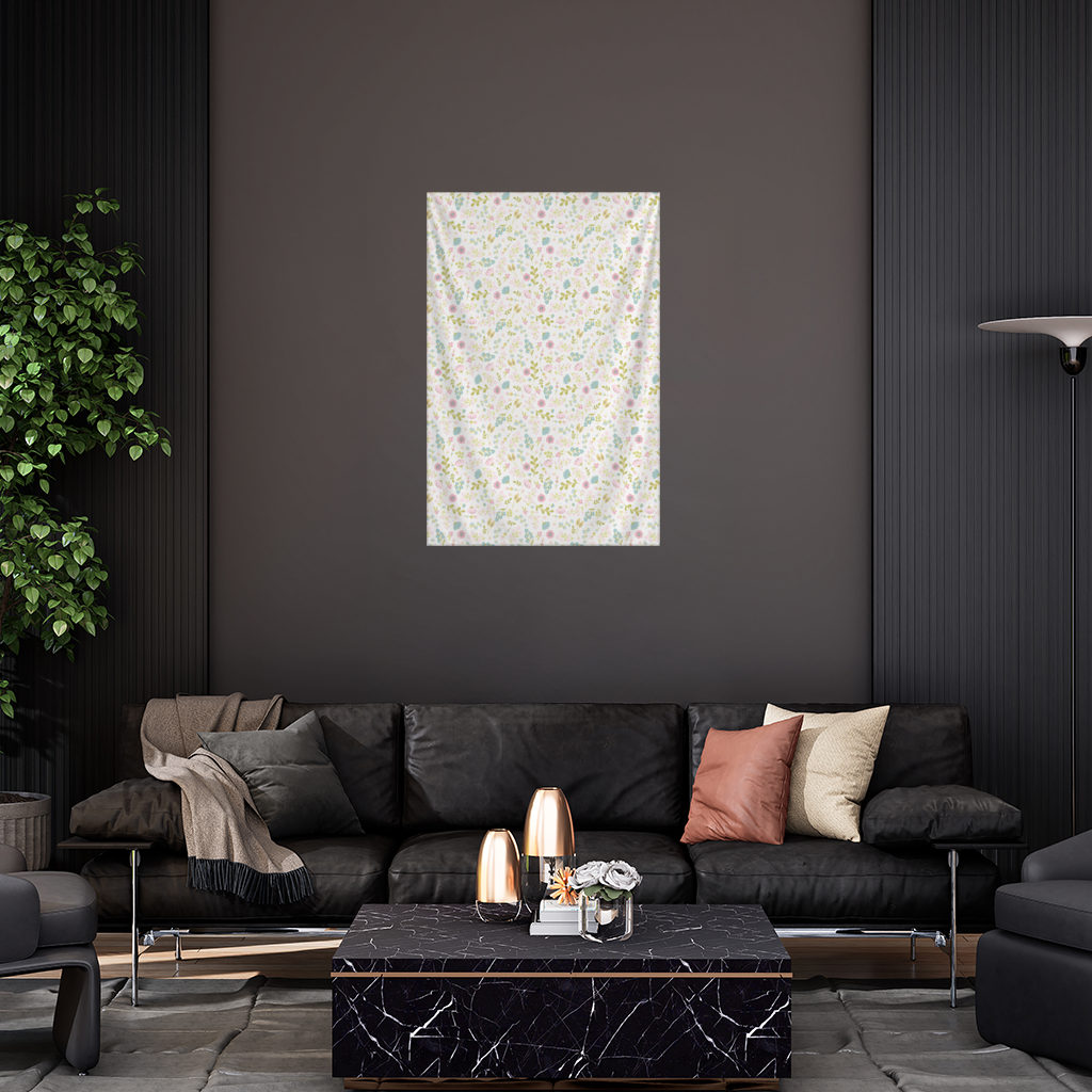 Pastel Spring Floral Wall Tapestry