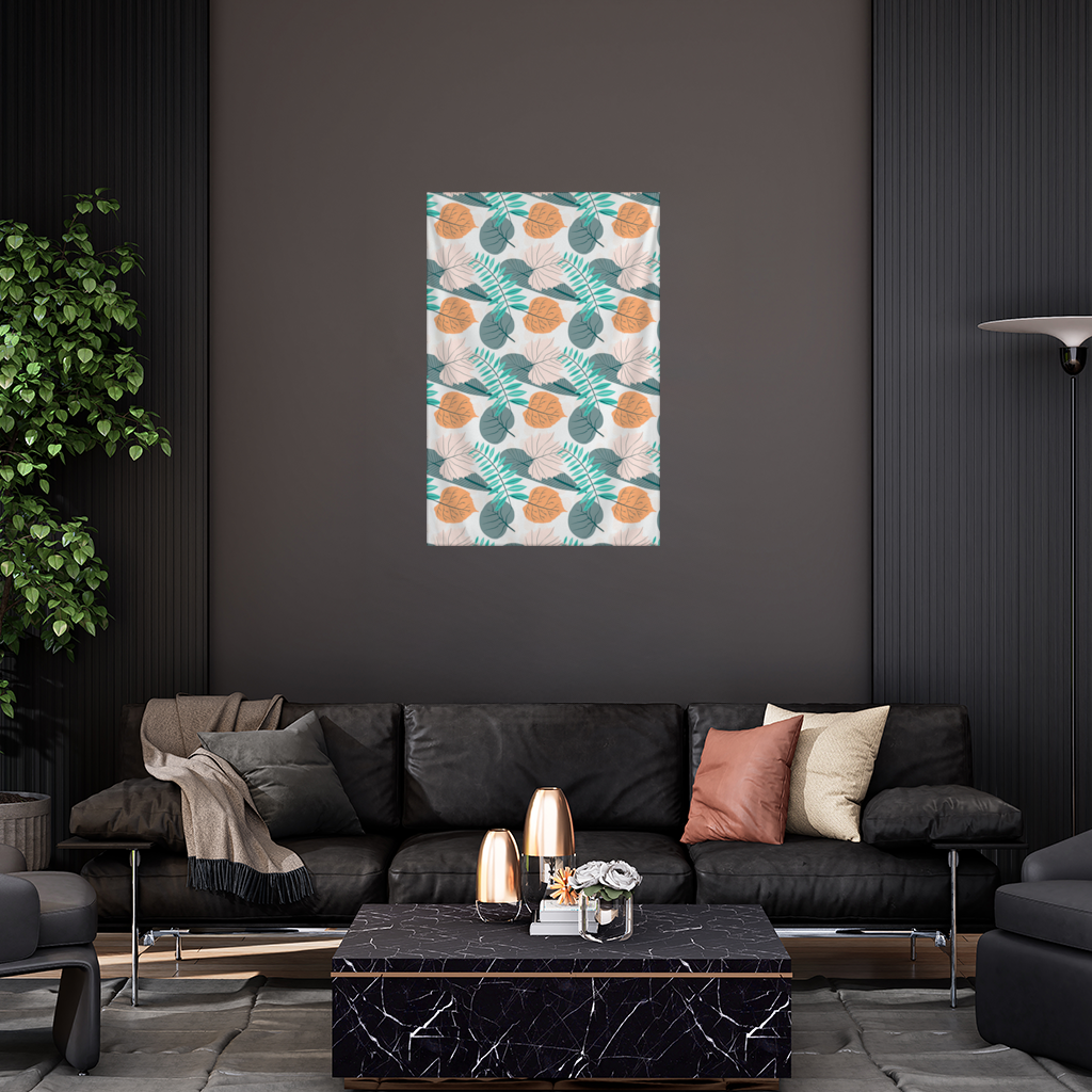 Modern Tropical Leaves Wall Tapestry