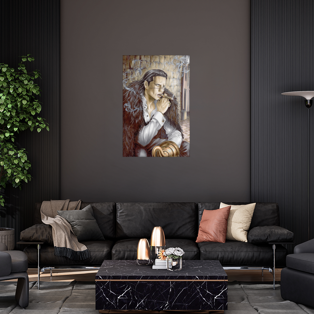 Yara İzli Kancalı Karizmatik Adam Duvar Örtüsü