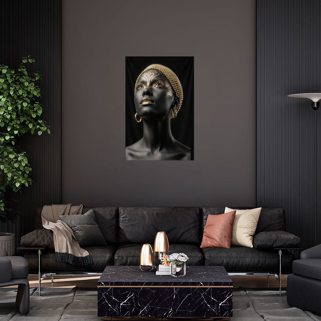 Gold Afrofuturistic Black Woman 