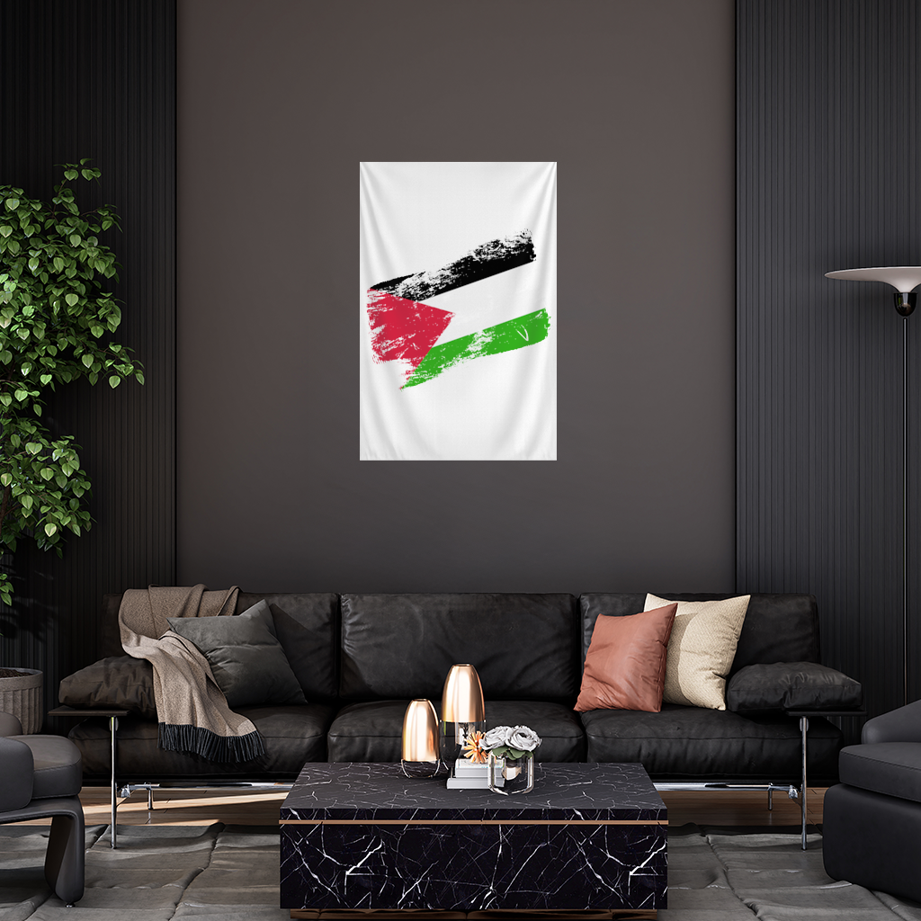 Palestine Resistance Flag Brush Stroke Wall Tapestry