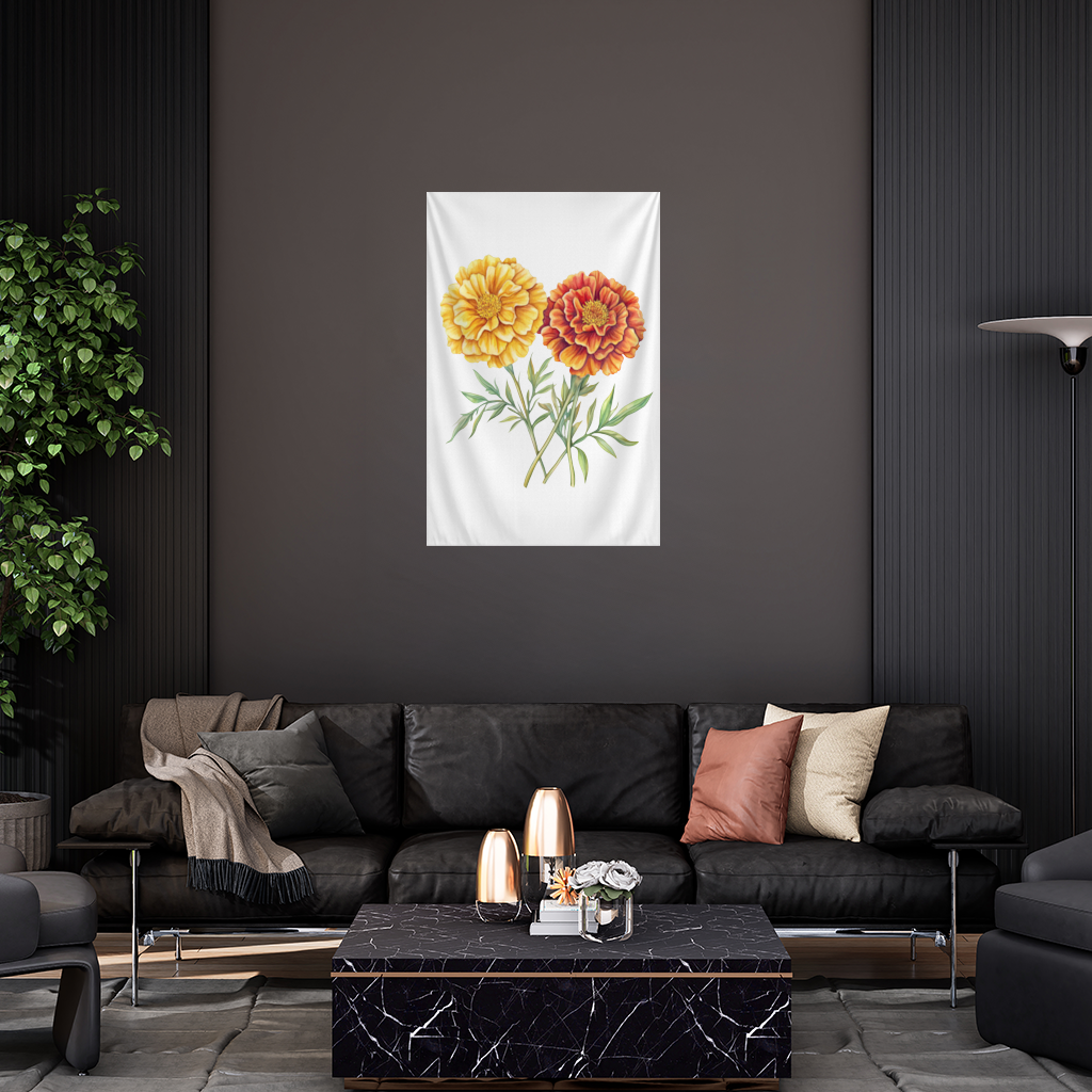 Botanical Yellow Orange Marigold 