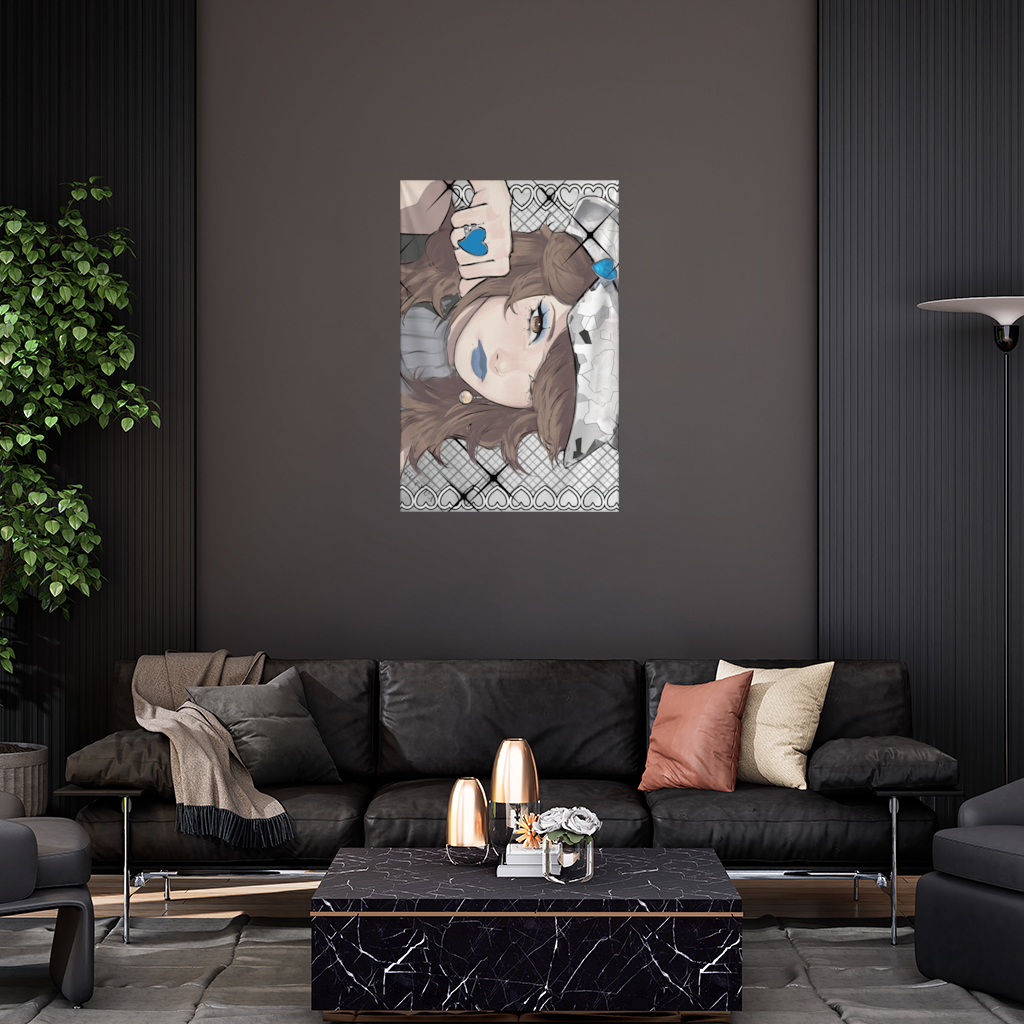 blue heart Wall Tapestry
