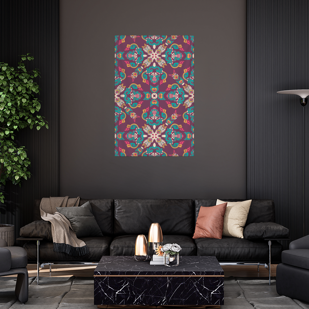 Colorful Ottoman Inspired Mandala Pattern Wall Tapestry