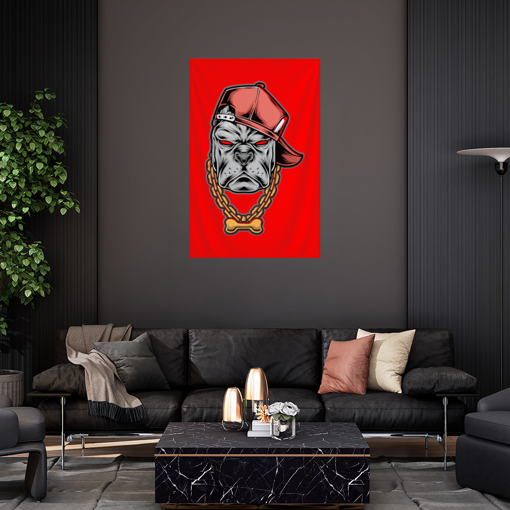 Hip Hop Style Gangster Dog Illustration 