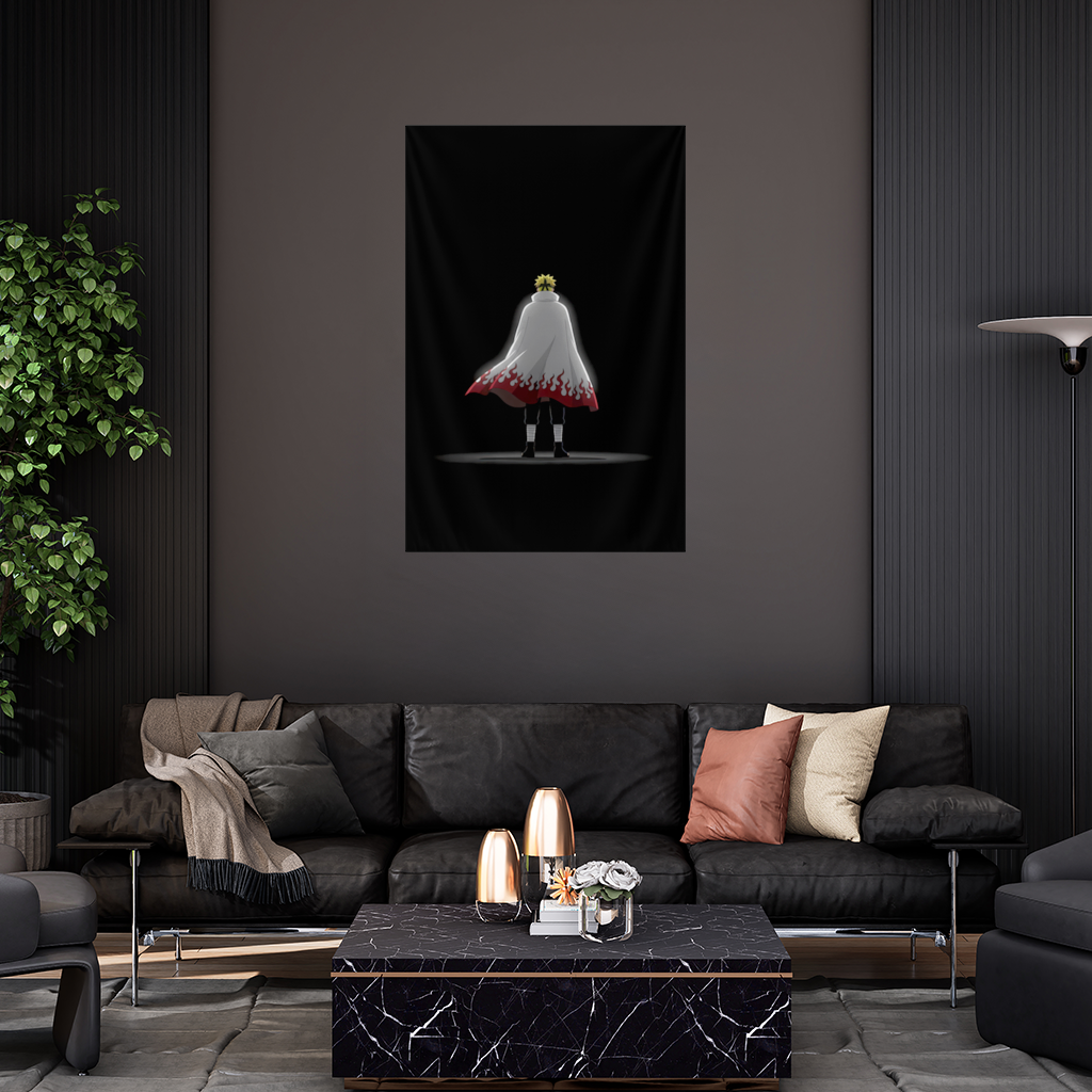 Power from Darkness Naruto Uzumaki Hokage Silhouette Wall Tapestry