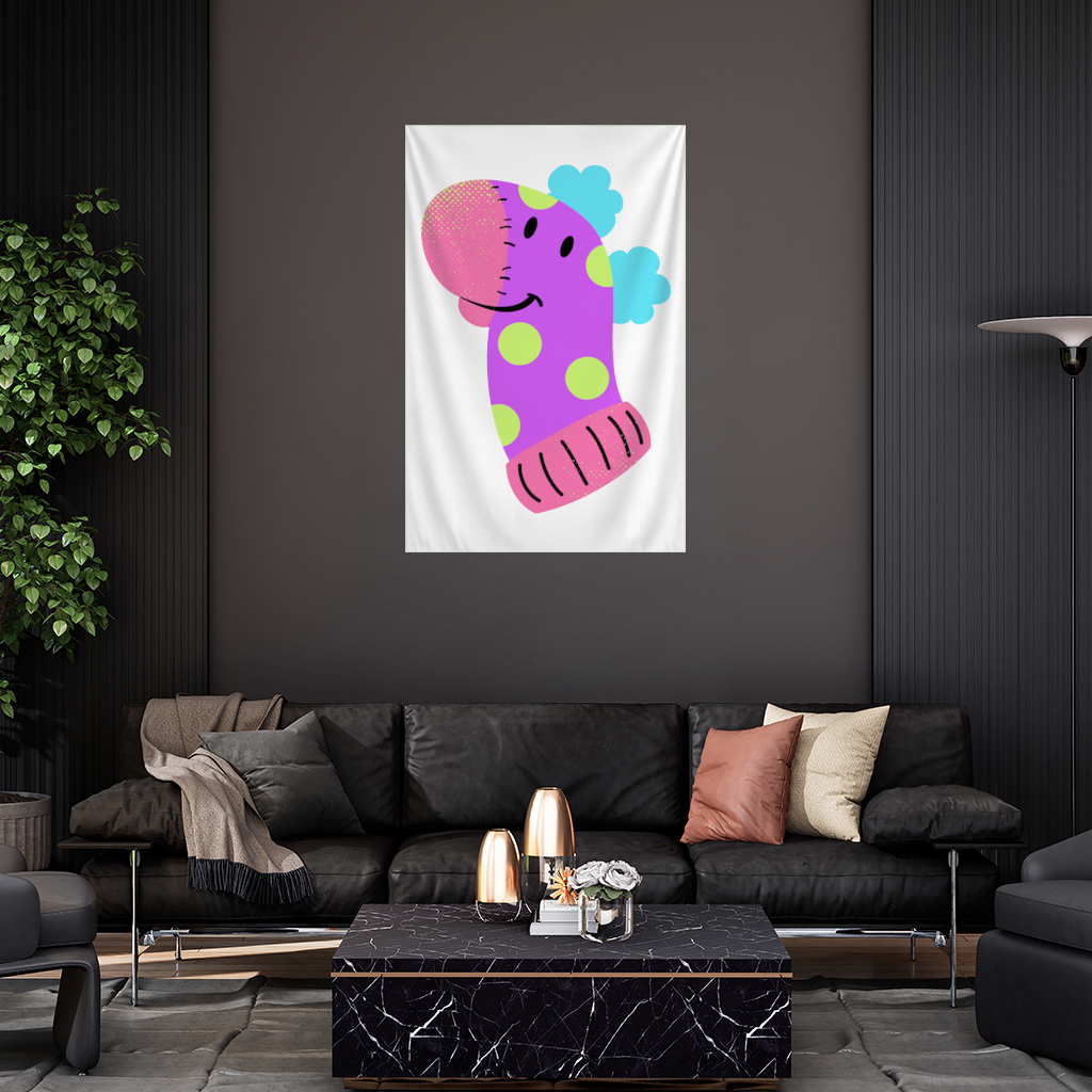 Sevimli Renkli Dinozor Çizimi Duvar Örtüsü