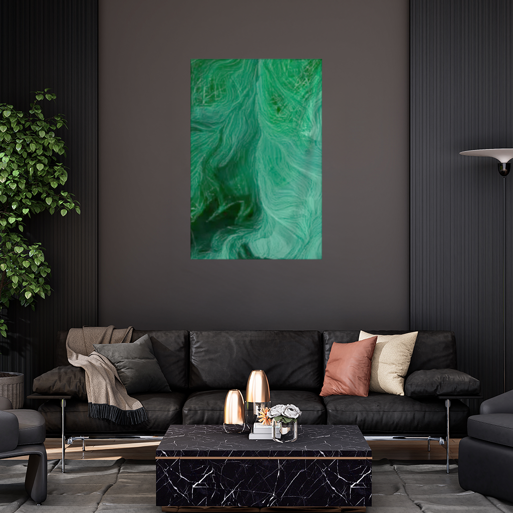 Black and green marbling Wall Tapestry