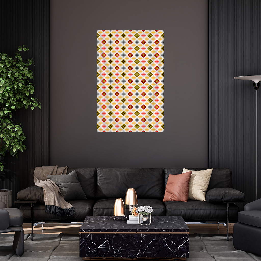 Vibrant Ethnic Geometric Motif Wall Tapestry