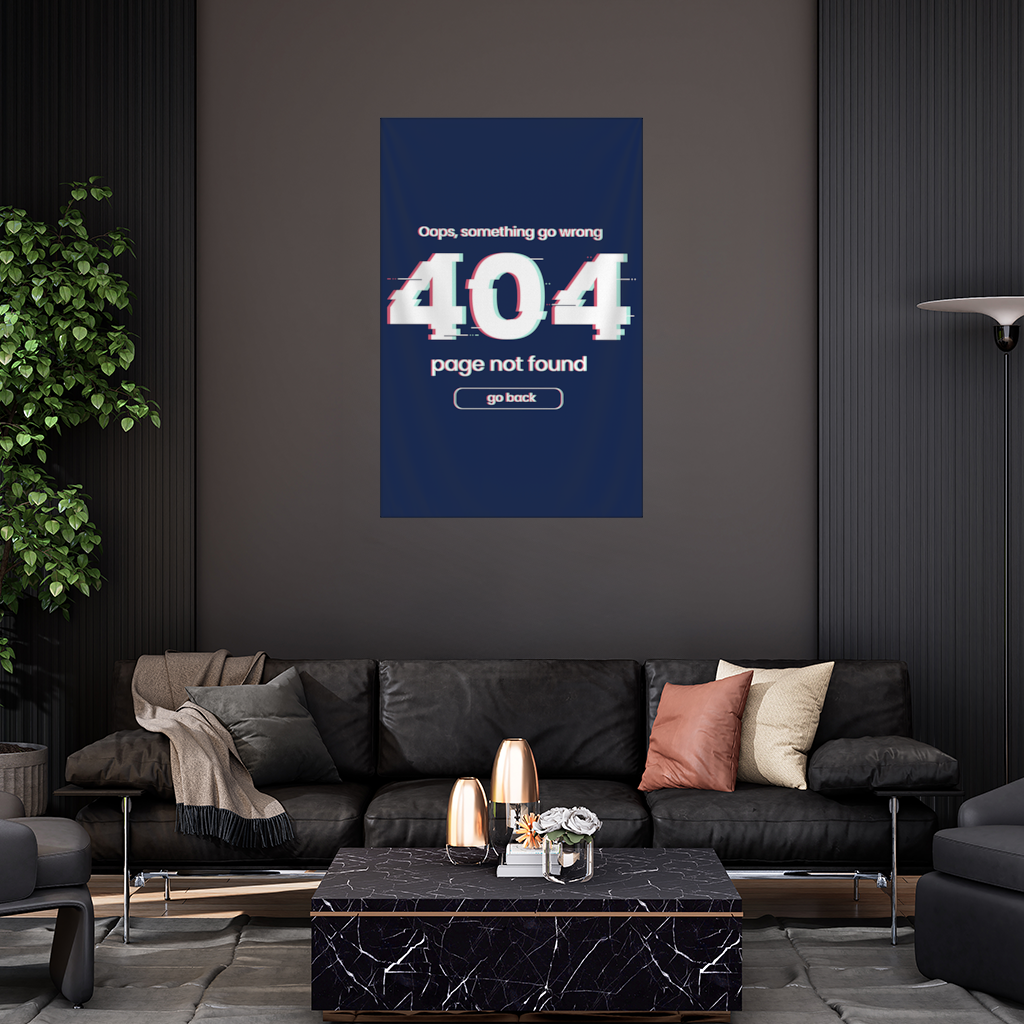 404 Error Glitch Design Wall Tapestry