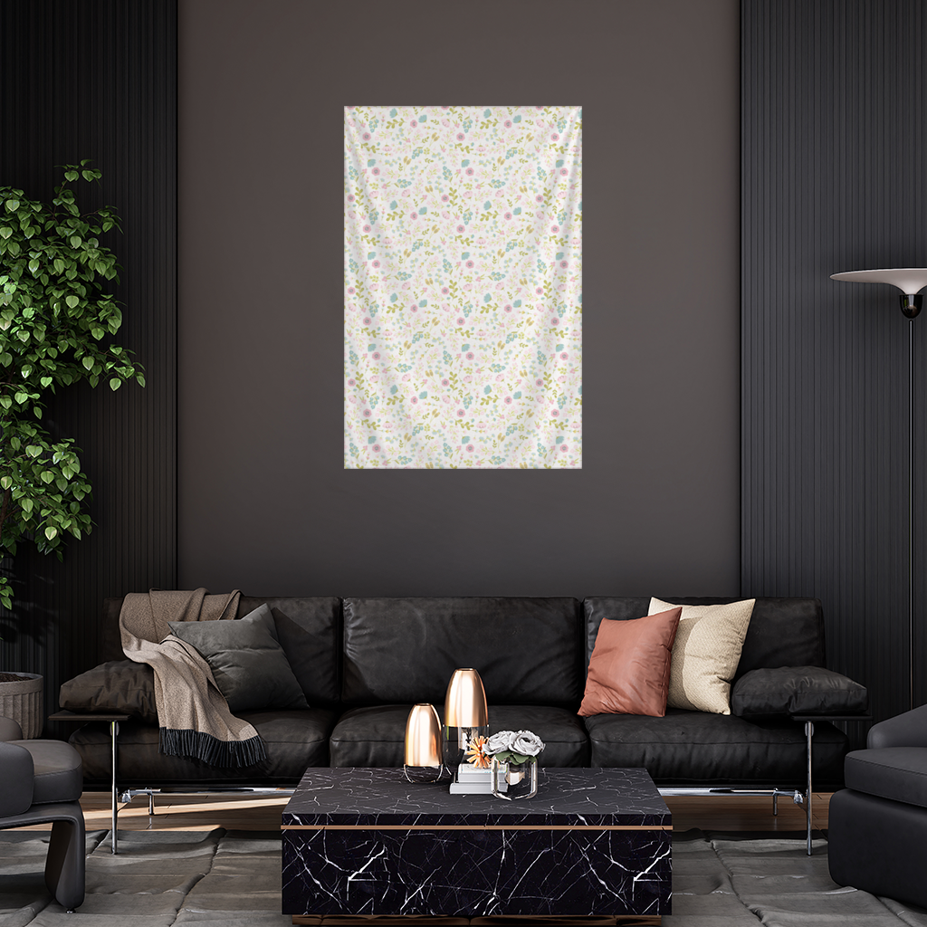 Pastel Spring Floral Wall Tapestry