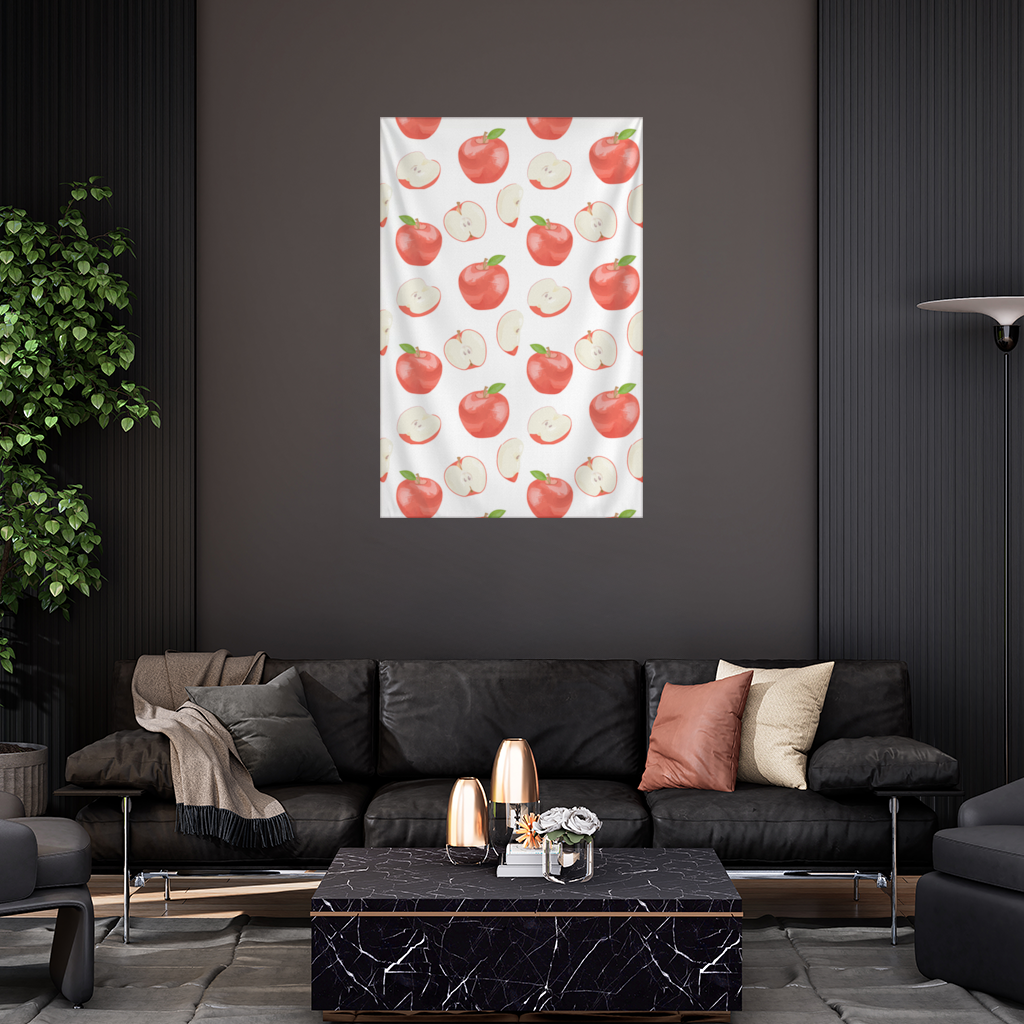 Red Apple Slices Wall Tapestry