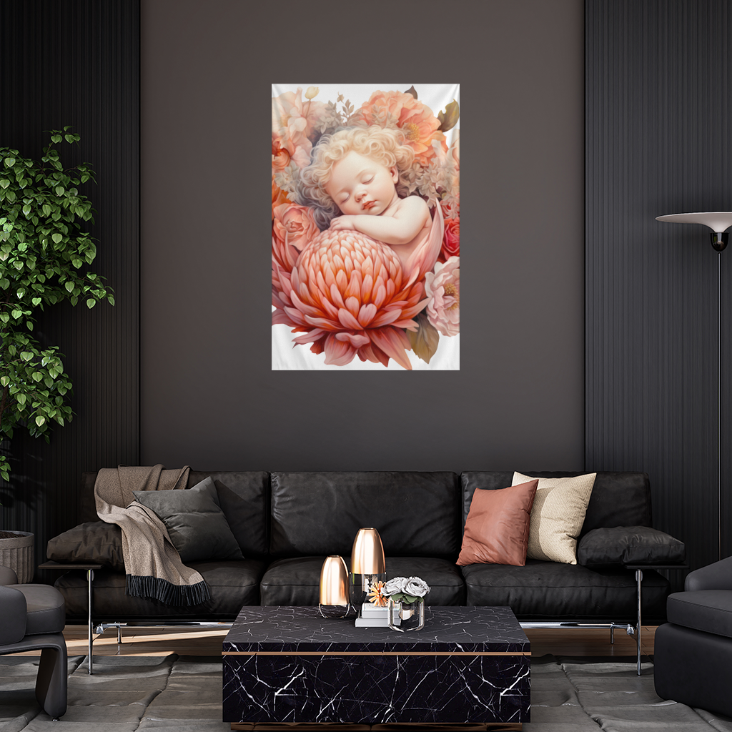 Ethereal Cottagecore Sleeping Baby Wall Tapestry