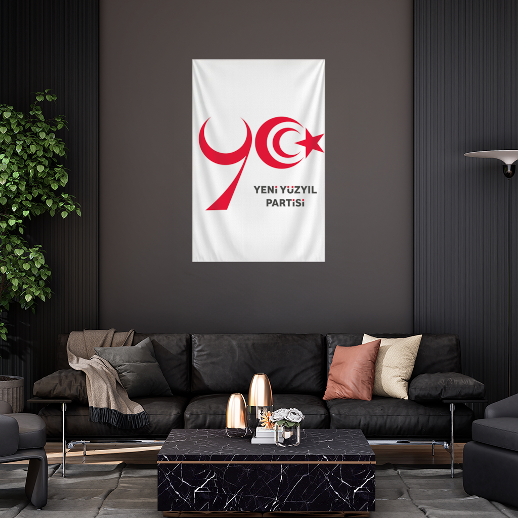 The Yeni Yüzyıl Party Logo on a White Background Wall Tapestry