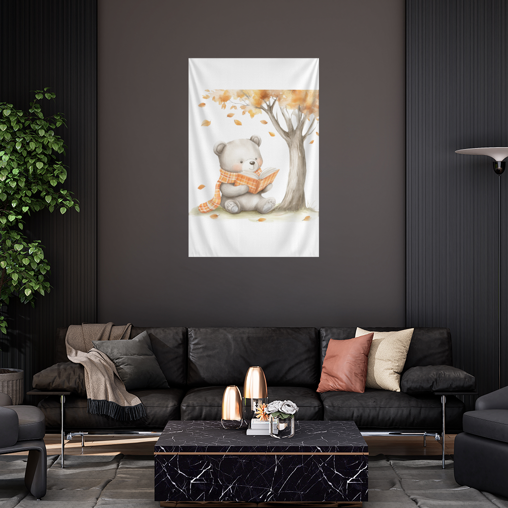 Reading Bear with Orange Scarf 