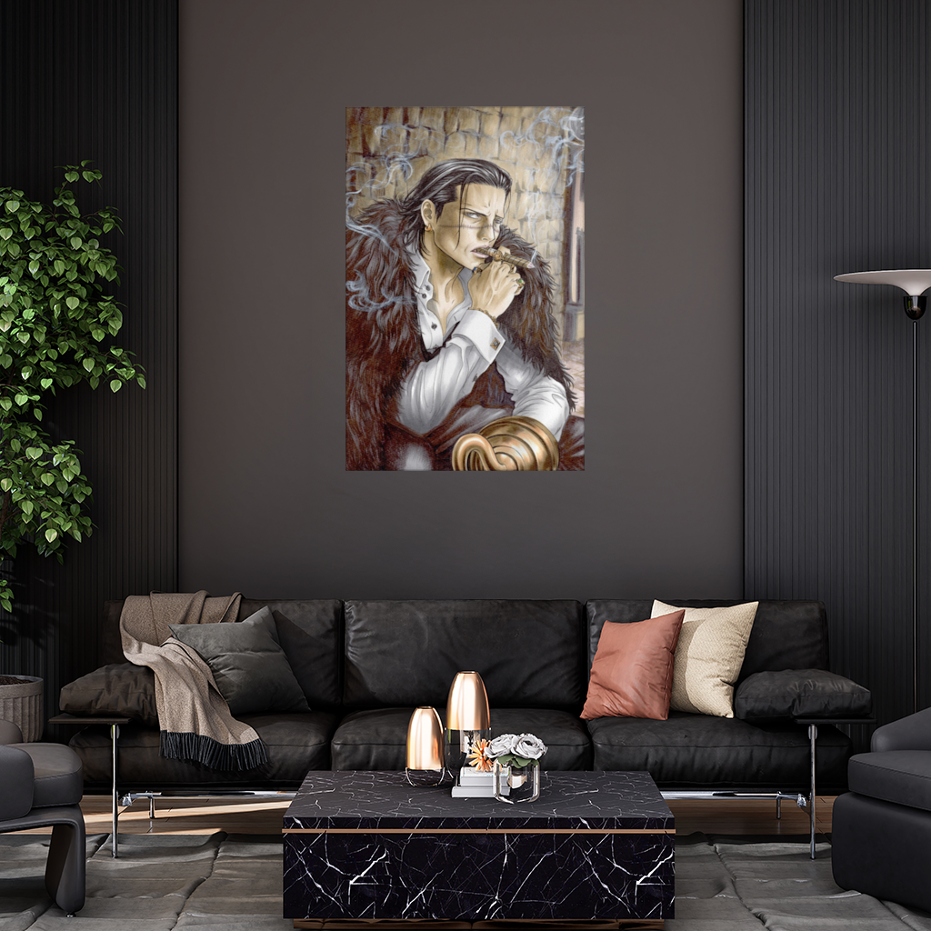 Yara İzli Kancalı Karizmatik Adam Duvar Örtüsü