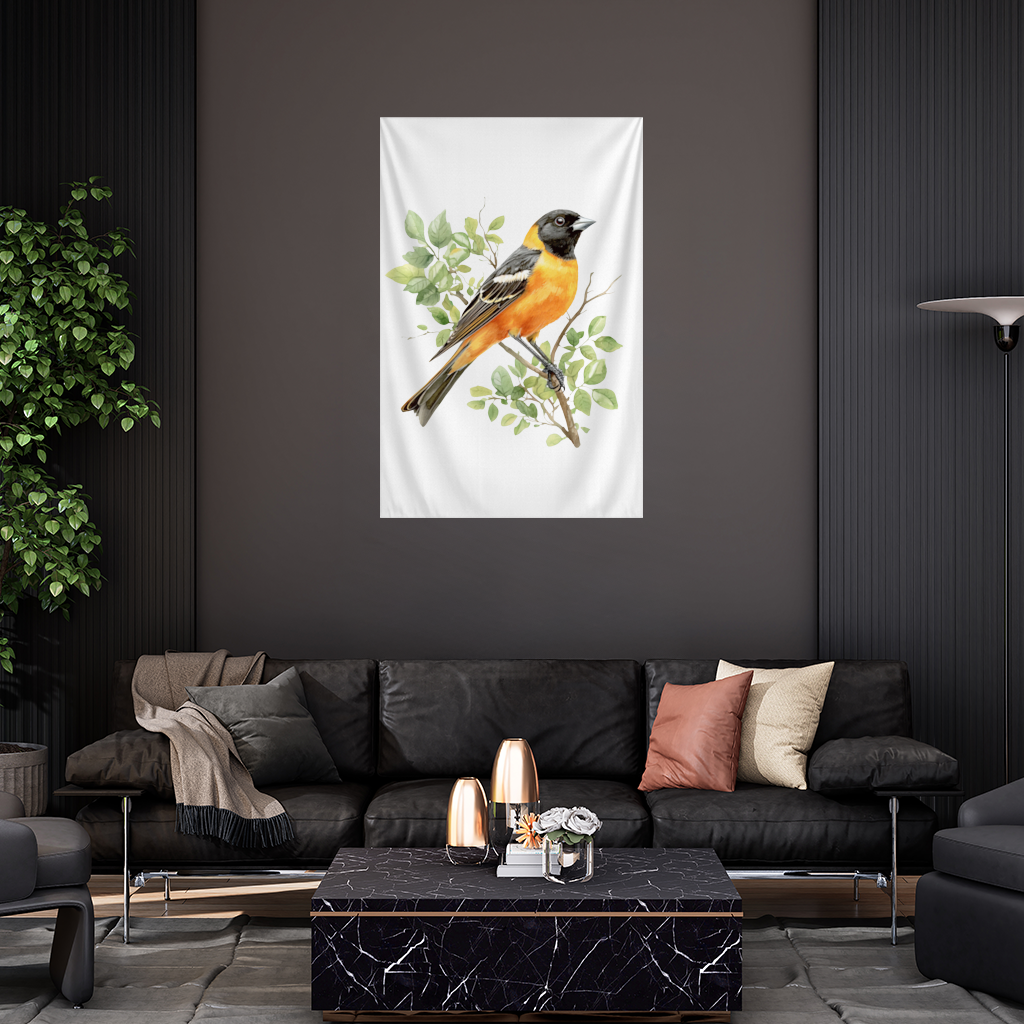 Baltimore Oriole on Branch Wall Tapestry