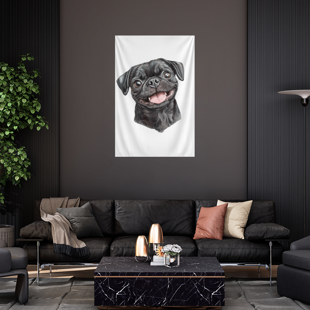 Happy Black Pug Face 