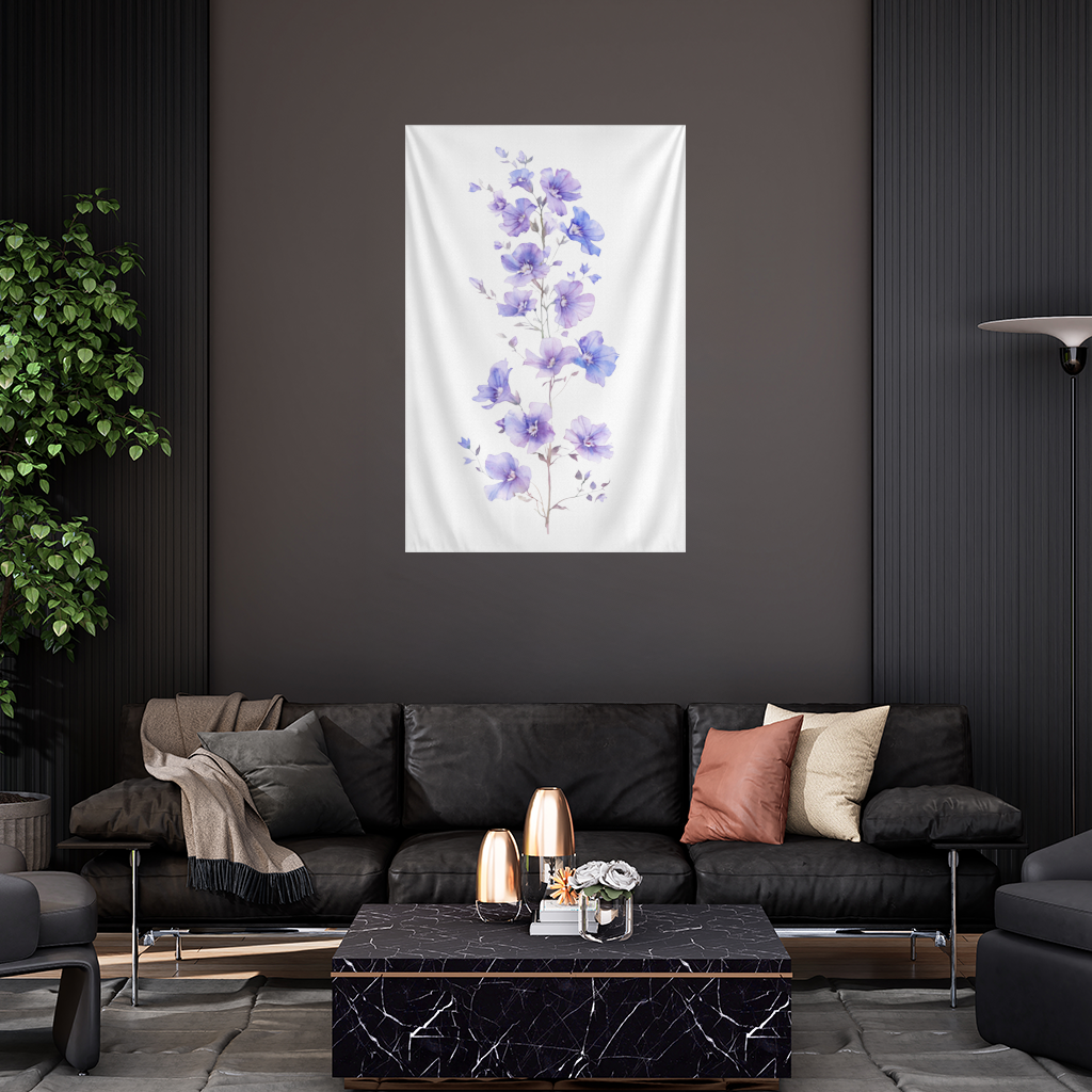 Delicate Blue Flax Wildflowers Wall Tapestry