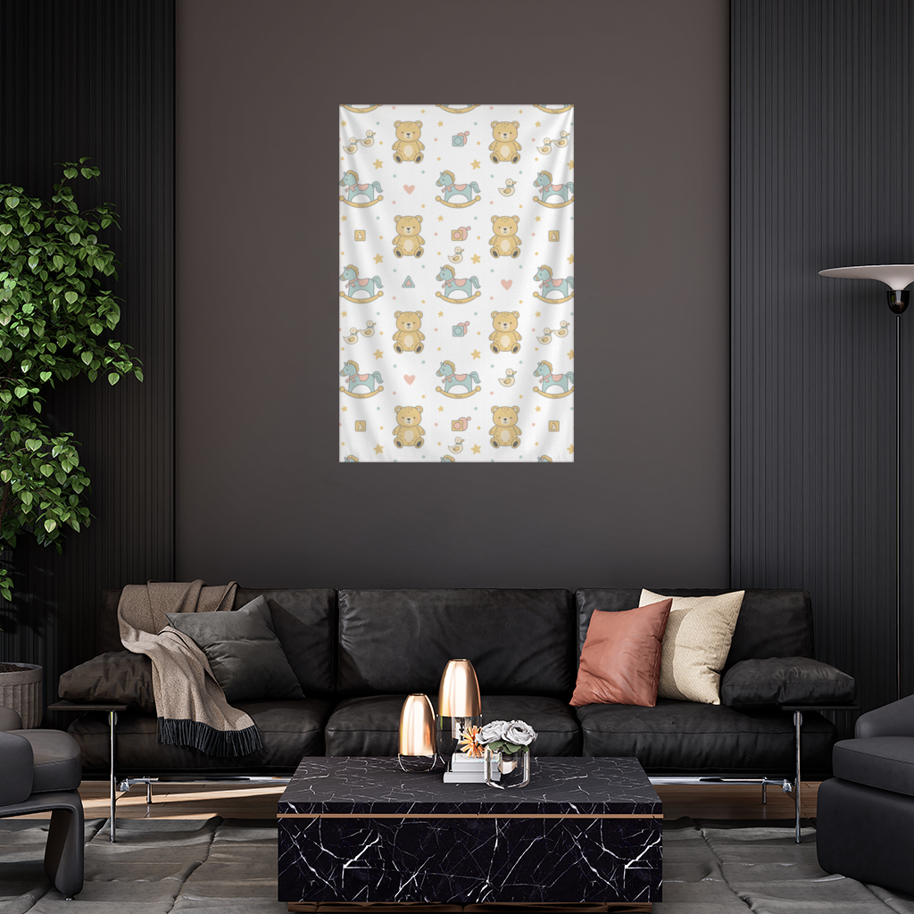 Cute Toy Pattern Kids Background Wall Tapestry