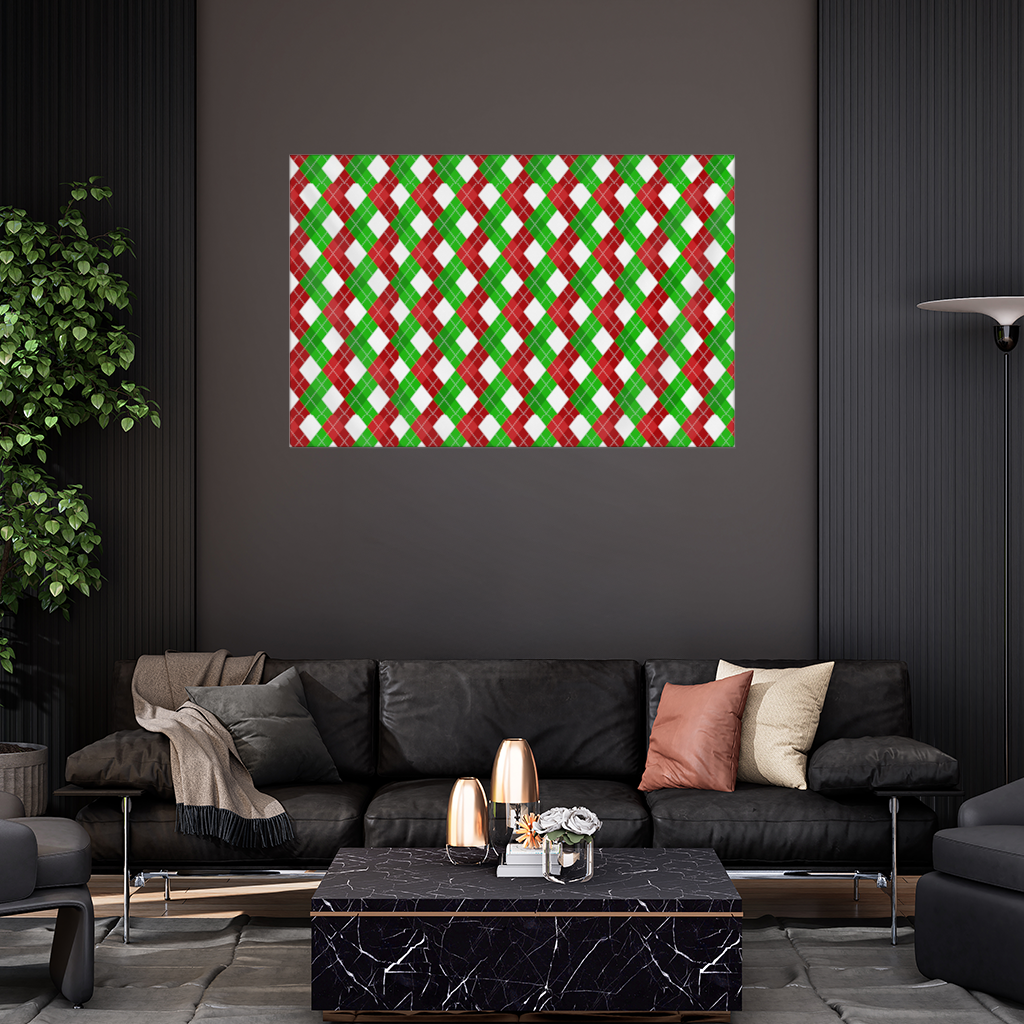 Red Green Argyle Plaid Background Pattern 