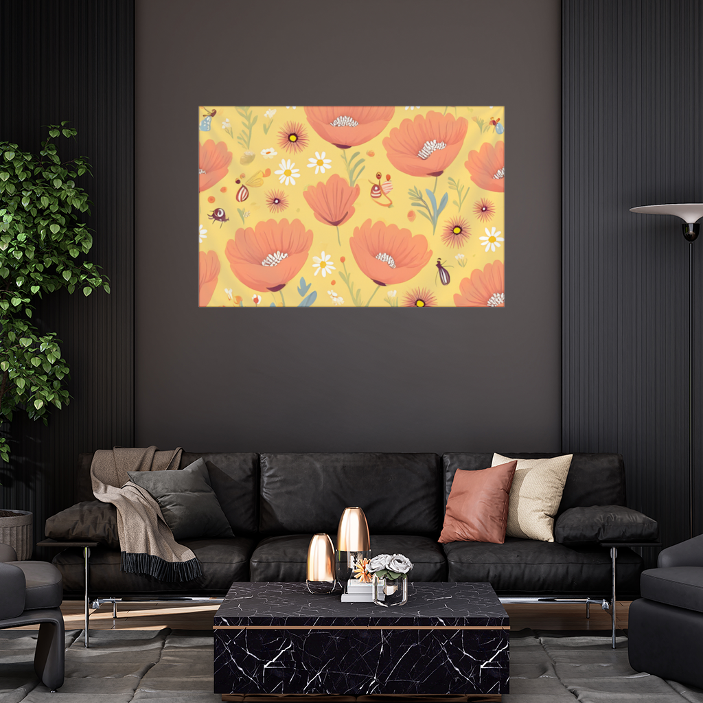 Floral  Insect Pattern  Colorful Design Wall Tapestry