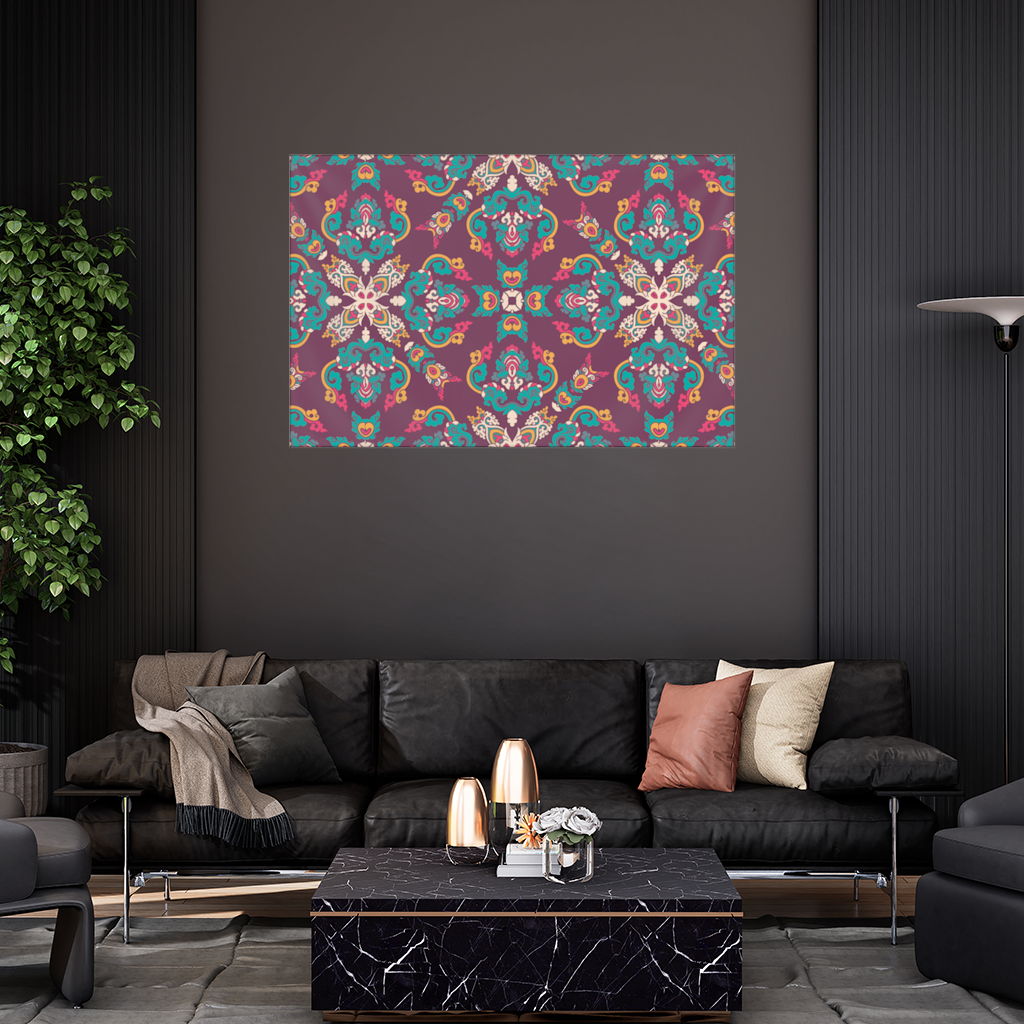Colorful Ottoman Inspired Mandala Pattern Wall Tapestry