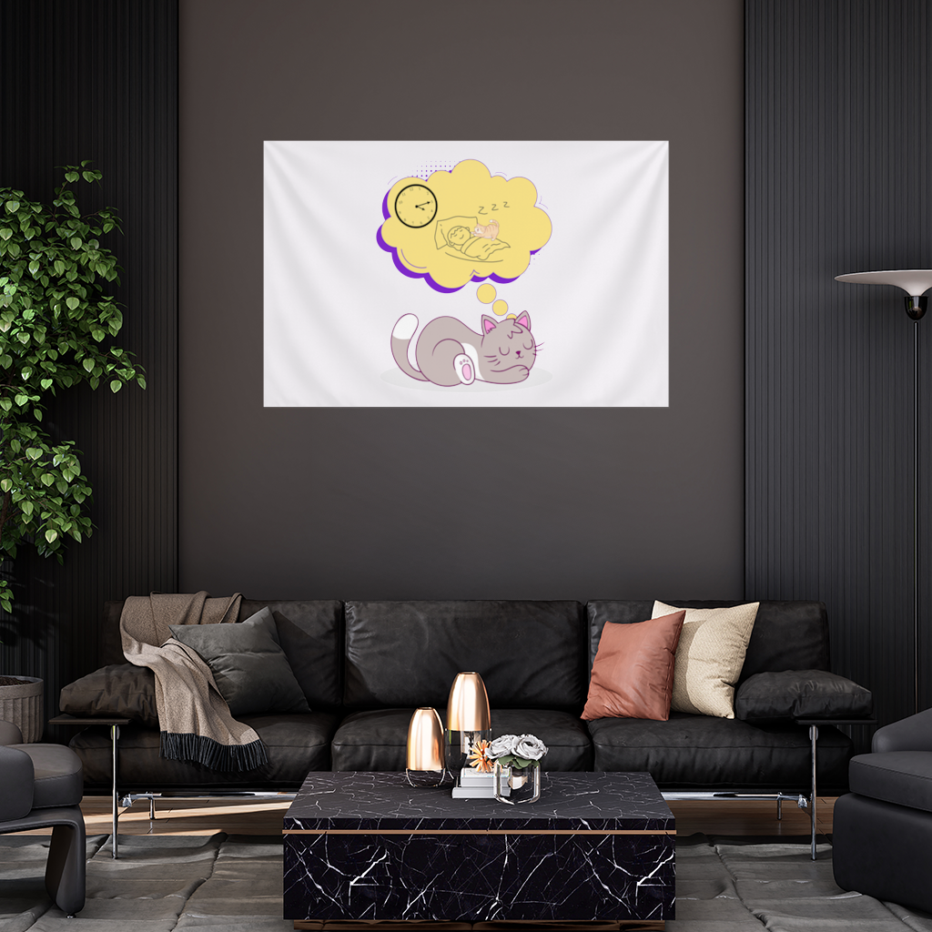 Cat Planning a 4 AM Zoomies Illustration 