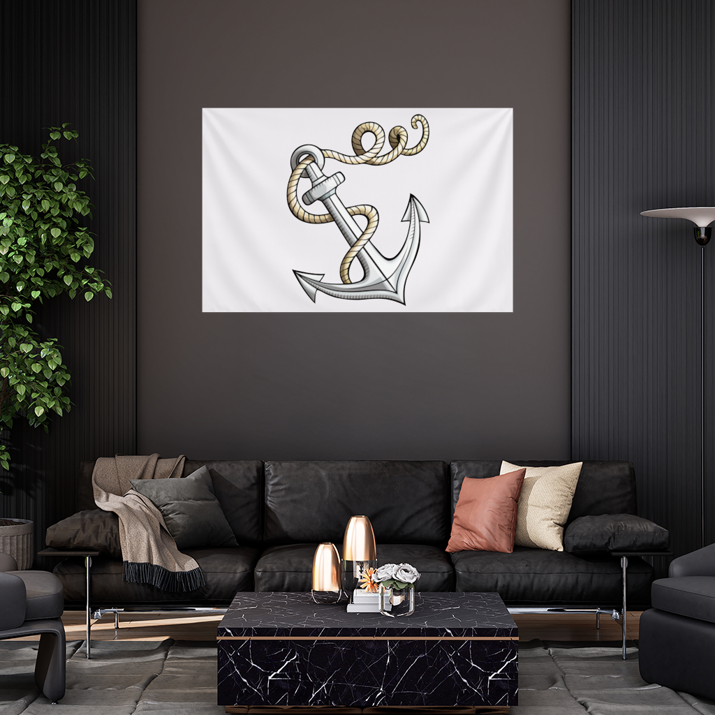 Sailor Anchor with Rope Tattoo Art Wall Tapestry