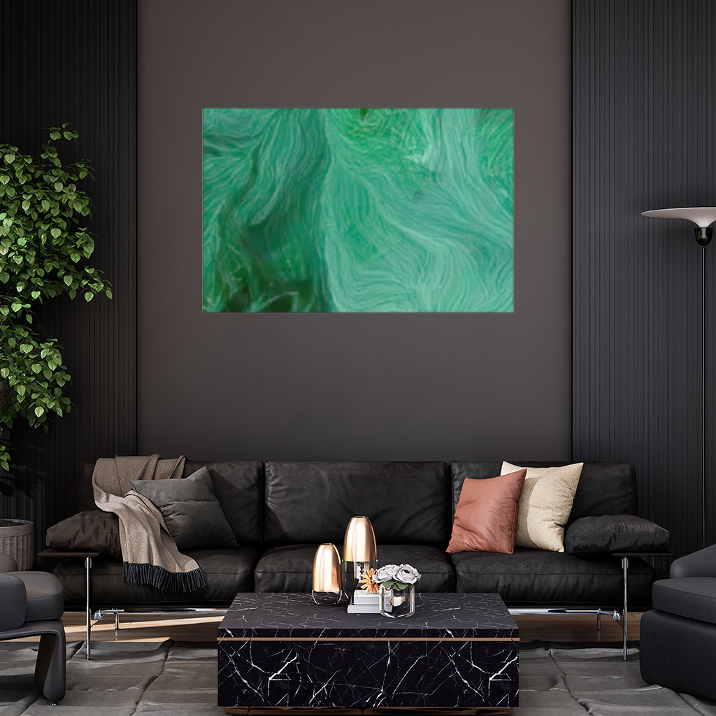 Yeşil ve siyah ebru. Duvar Örtüsü