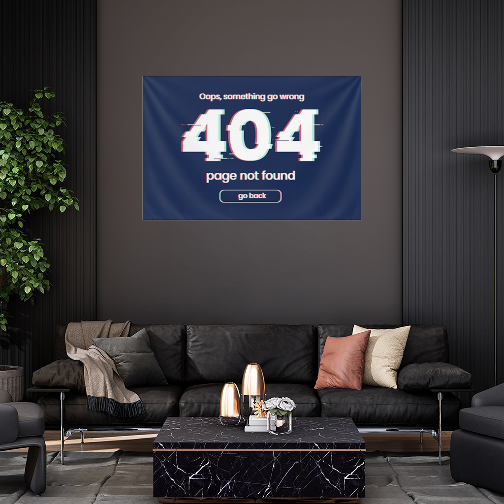 404 Error Glitch Design Wall Tapestry