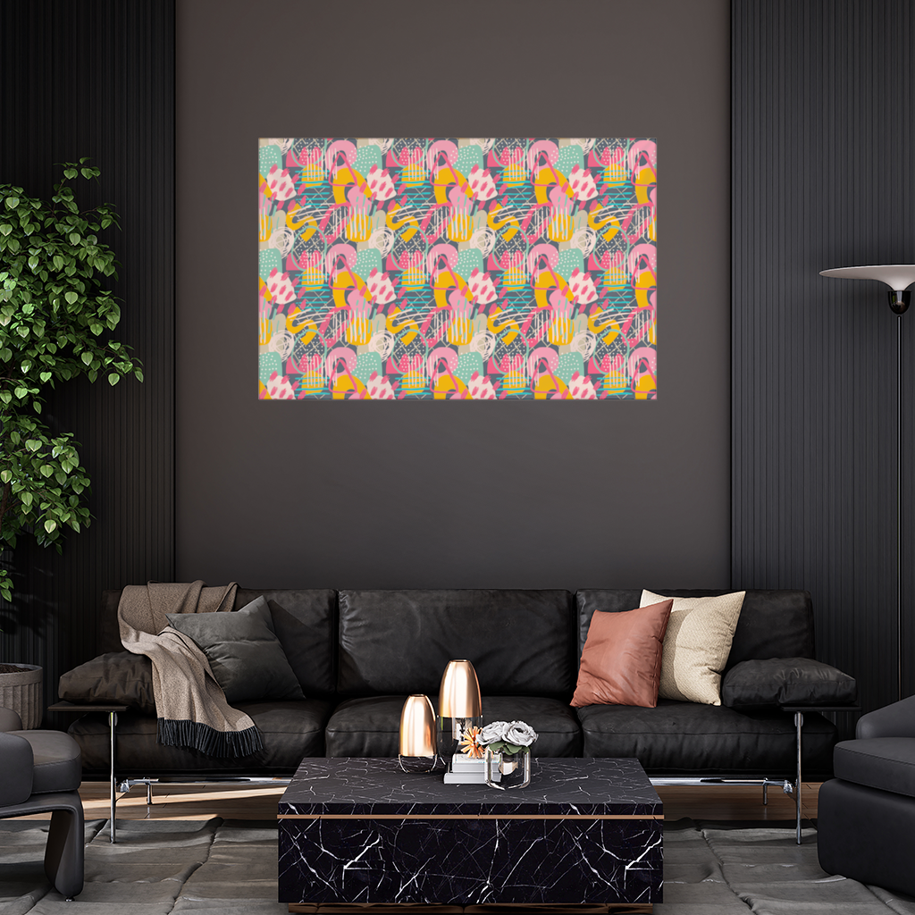 Abstract Geometric Doodle Wall Tapestry