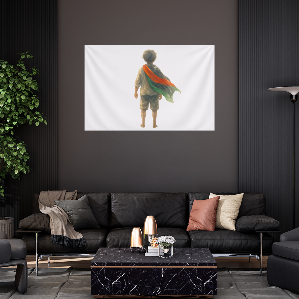 Dünyaya Arkasını Dönmüş Filistinli Çocuk Duvar Örtüsü