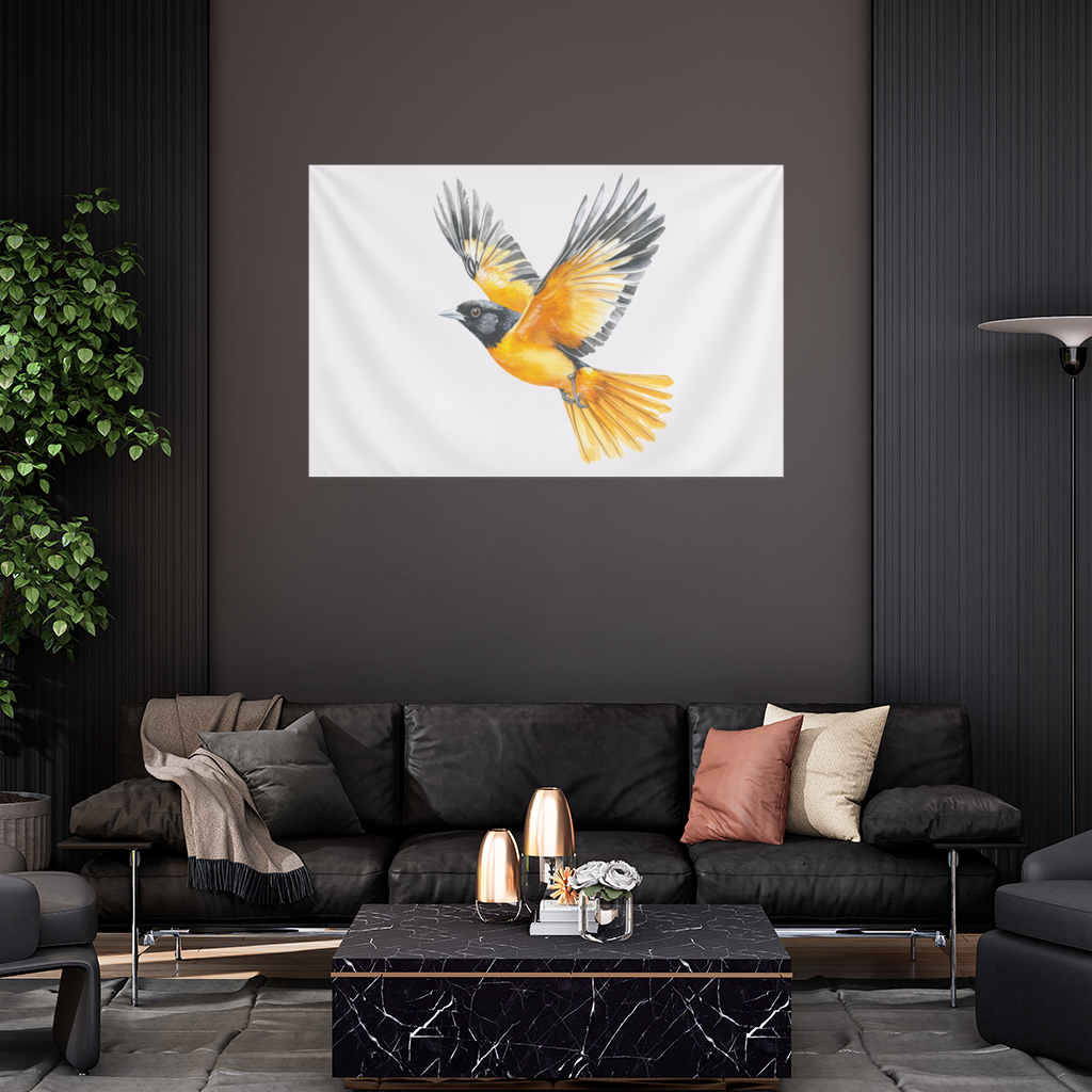Watercolor Baltimore Oriole Wall Tapestry