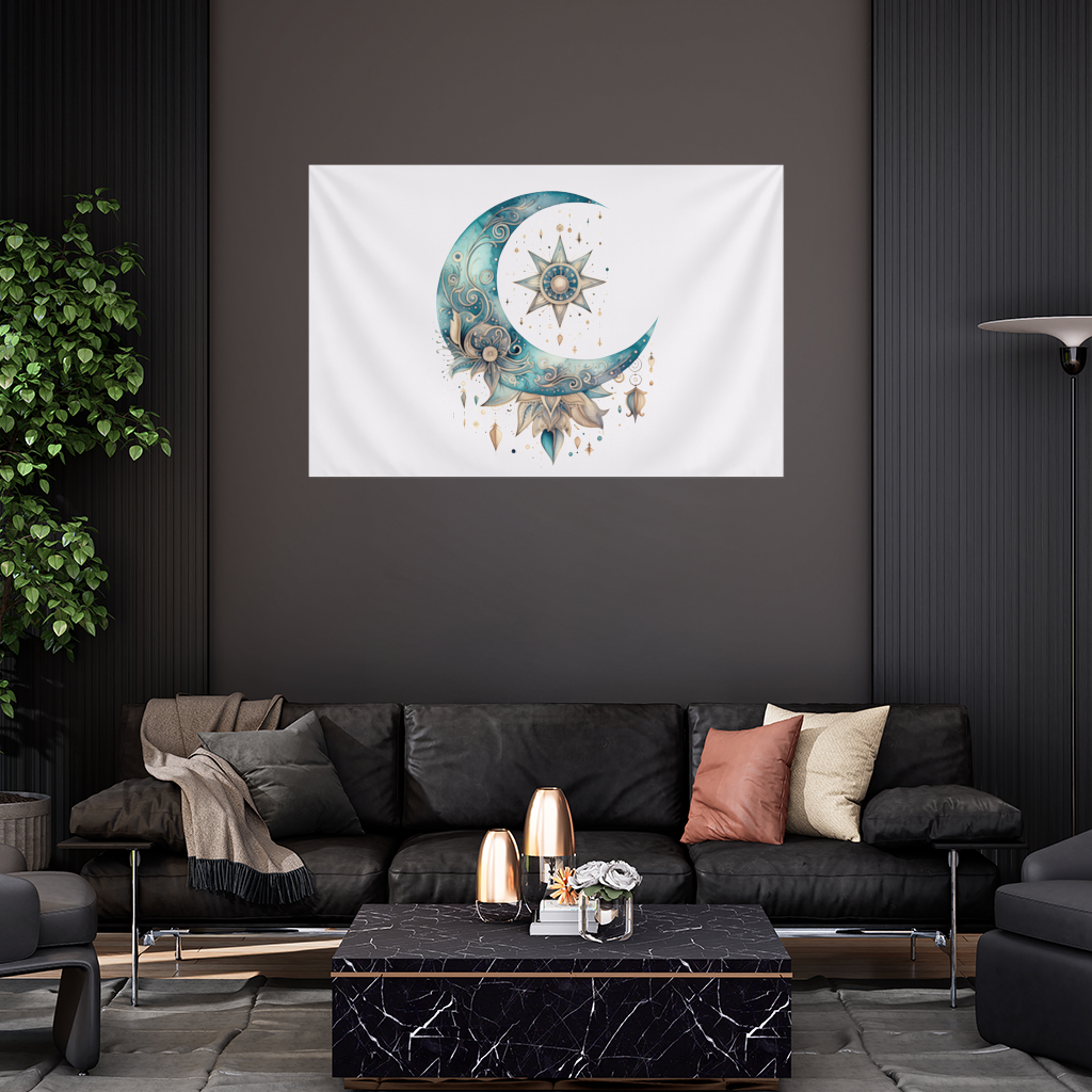 Boho Celestial Sun and Moon Wall Tapestry